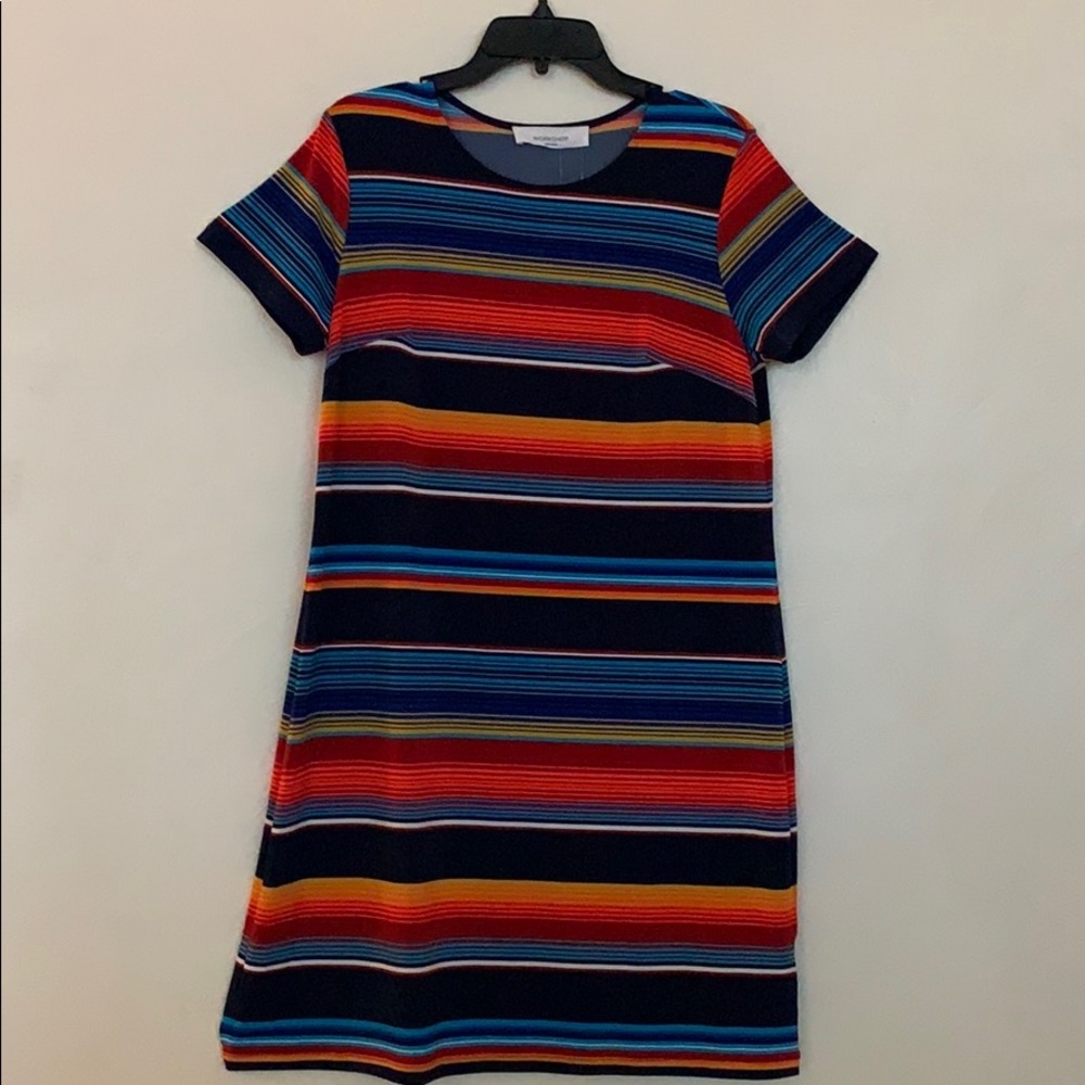 MutiColored Striped T-shirt Dress